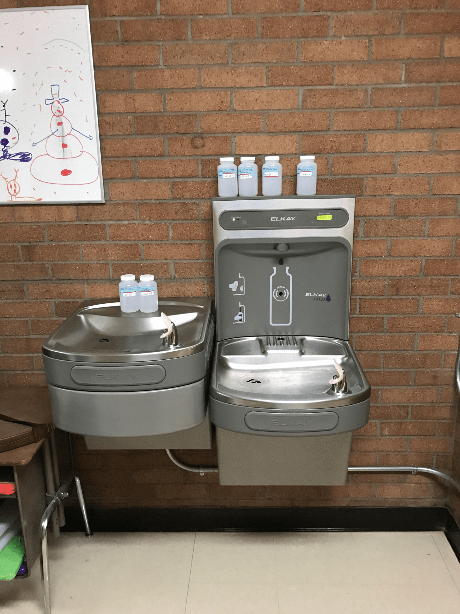 Bottles for sampling at school