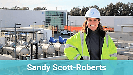 Sandy-Scott-Roberts at site of the Groundwater Replenishment system